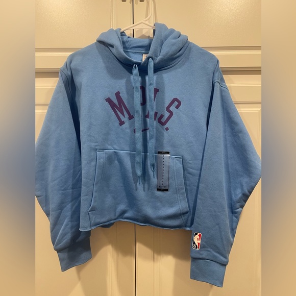 Nike Women's 21/22 City Edition LA LAKERS Cropped Hoodie Blue Pullover Size S - Picture 3 of 5